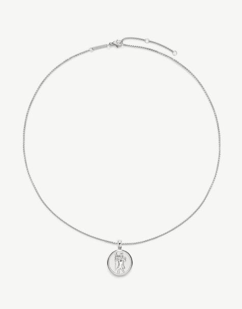 D. LOUISE Waterproof st christopher talisman necklace – tarnish-free in silver - view 1