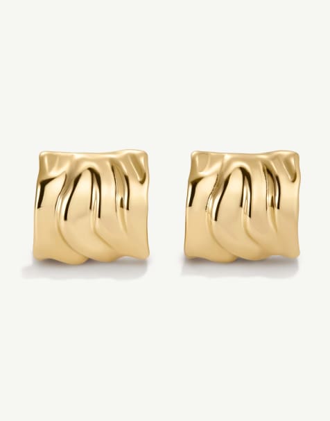 D. LOUISE Waterproof statement molten hoop – tarnish-free in gold - view 1