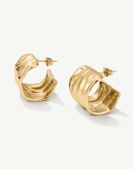 D. LOUISE Waterproof statement molten hoop – tarnish-free in gold, 2 of 4