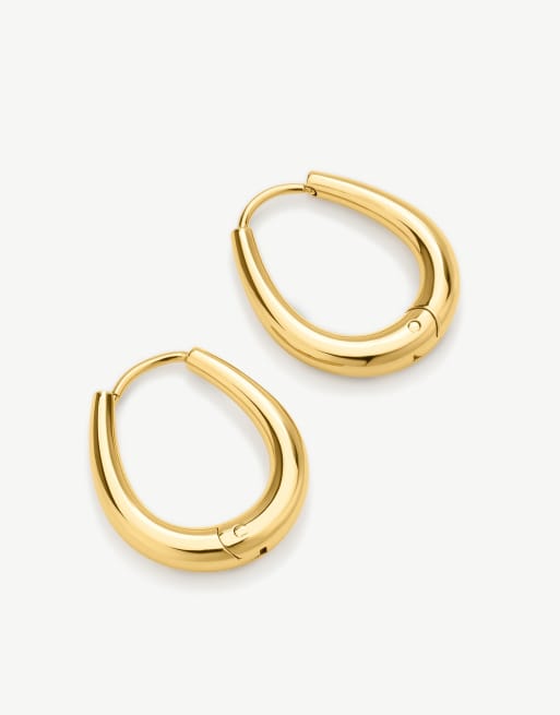 D. LOUISE Waterproof tapered oval hoops – tarnish-free in gold, 3 of 5