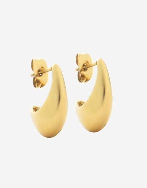 D. LOUISE waterproof tarnish-free Baby curved hoops in gold, 2 of 3