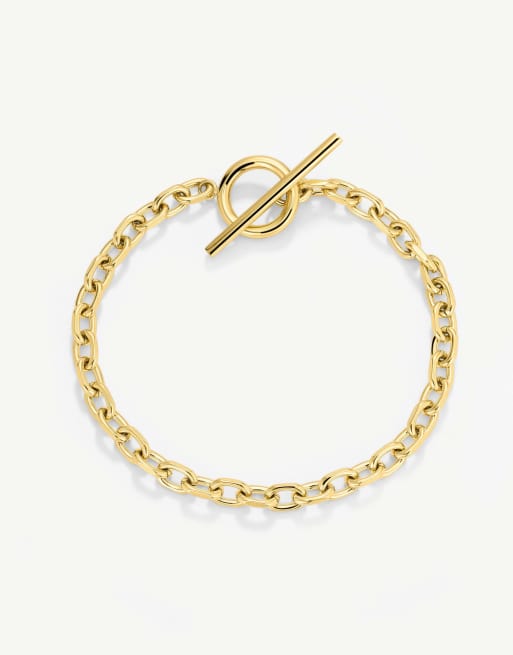 D. LOUISE waterproof tarnish-free Cuban t bar bracelet in gold, 3 of 3