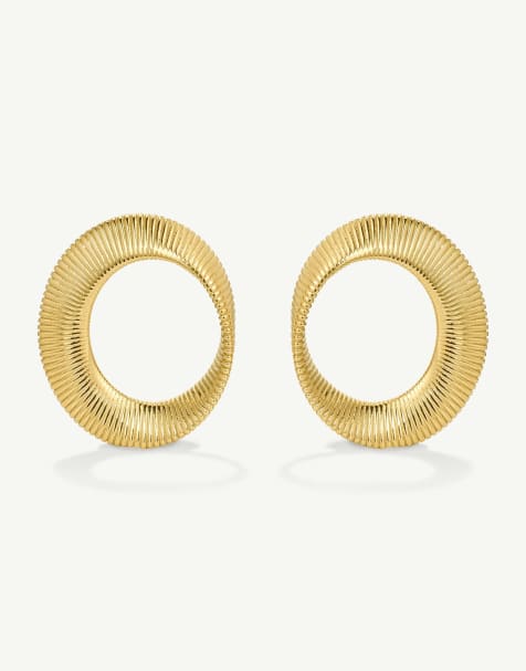 D. LOUISE waterproof tarnish-free Twist earrings in gold - view 1
