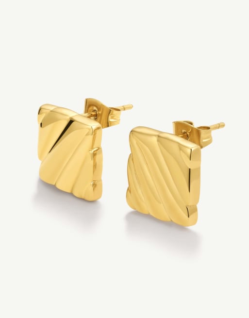 D. LOUISE Waterproof valencia studs – tarnish-free in gold, 2 of 4
