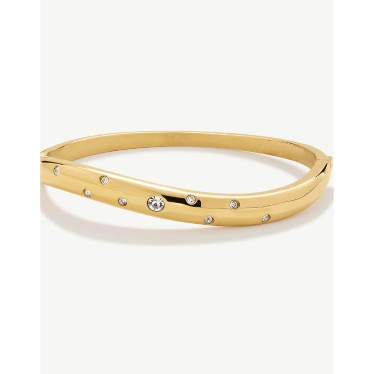 D. LOUISE Wave bangle with stones in gold | ASOS
