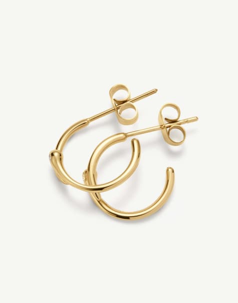 D. LOUISE Wave mini hoops in gold - view 1