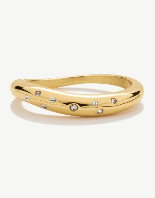 D. LOUISE Wave ring with stones in gold