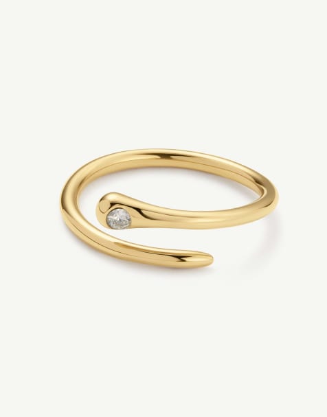 D. LOUISE Wave wrap ring in gold - view 1