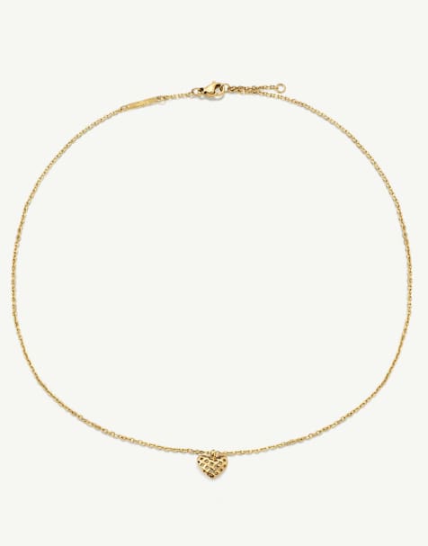 D. LOUISE Woven heart pendant in gold - view 1