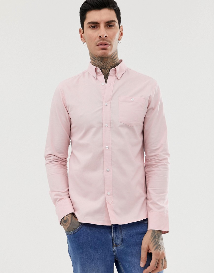 D-Struct - Oxford - Overhemd met lange mouwen-Roze