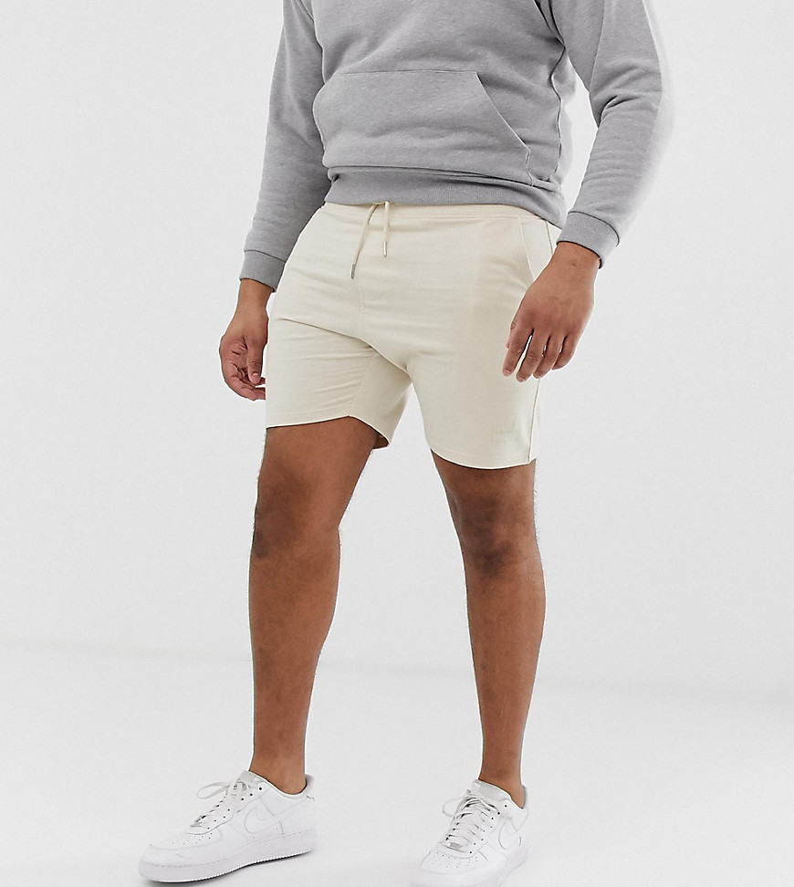 D-Struct - Pantaloncini in jersey con logo-Pietra