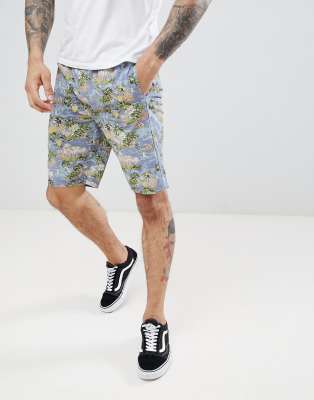 Printed Summer Two-piece Shorts-Blues