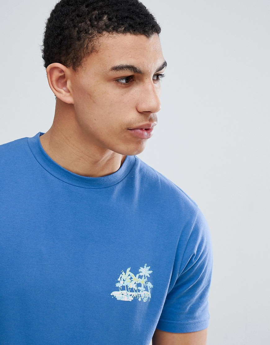 D-Struct - TALL - Donker T-Shirt met palmprint-Blauw