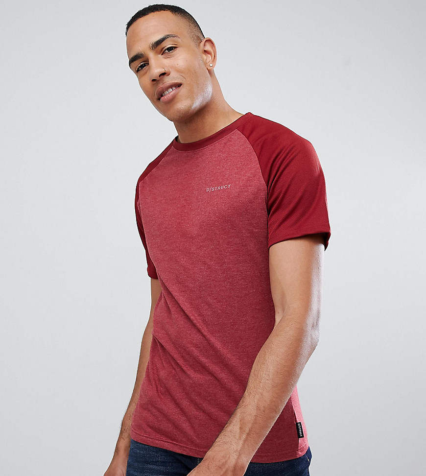 D-Struct TALL - T-shirt con maniche raglan a rete-Rosso
