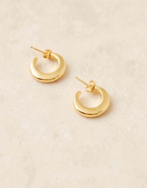 Daisy London - Chunky hoop-øreringe i messing med 18 karat guldbelægning , 2 af 4