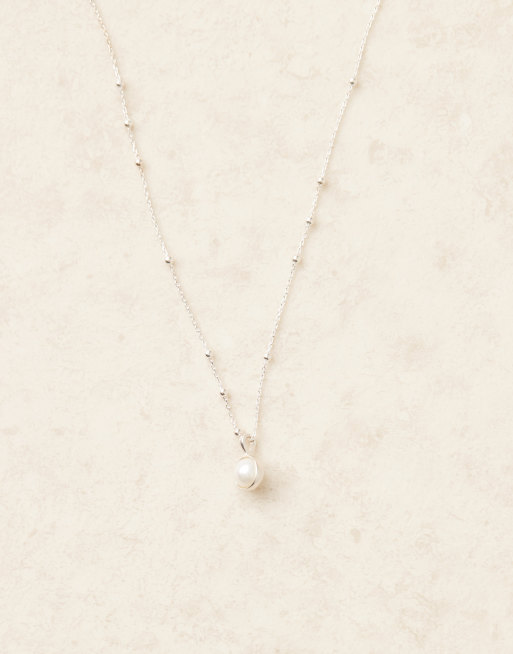 Daisy London faux pearl pendant necklace in sterling silver , 2 of 3