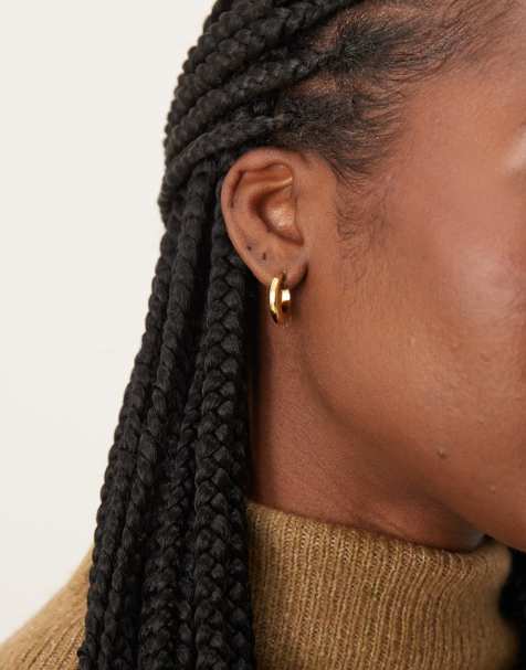 Daisy London – Grova creoler av mässing med 18K guldplätering - view 1