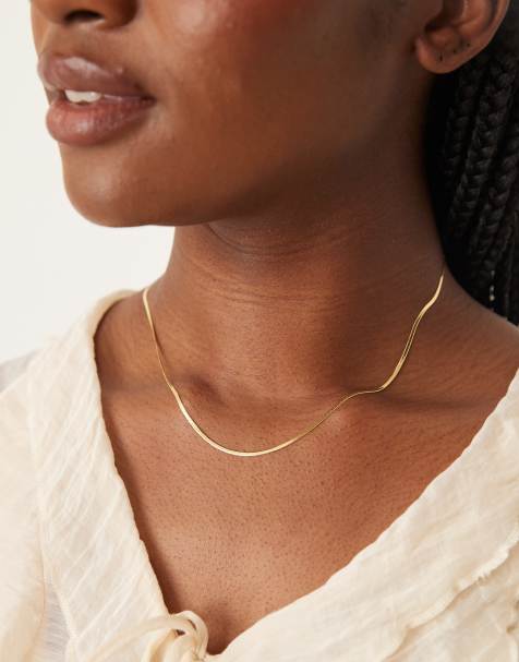 Daisy London – Halsband i sterlingsilver med ormkedja och 18K guldplätering - view 1