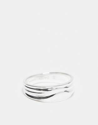 Thumbnail - Daisy London - Klobiger, welliger Ring aus Sterlingsilber