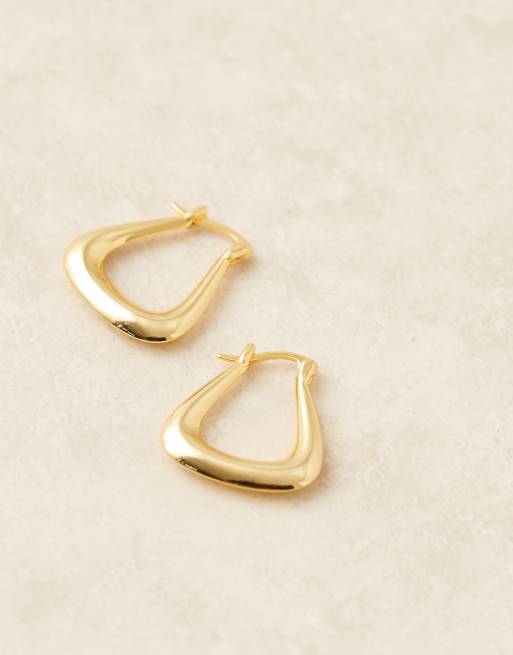 Daisy London large square hoop earrings in 18kt gold plated brass , 4 of 4