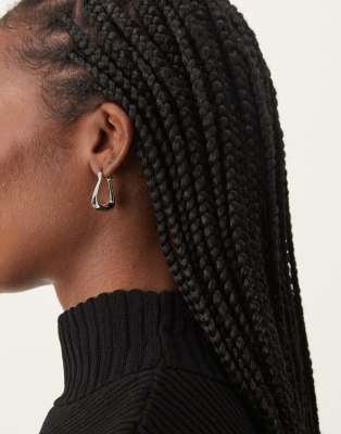 Daisy London Daisy London large square hoop earrings in sterling silver plated brass