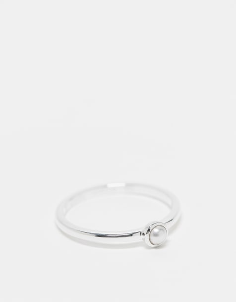 Daisy London – Ring i sterlingsilver med liten fuskpärla - view 1