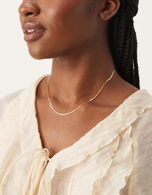 Daisy London snake chain necklace in 18kt gold plated sterling silver , 4 of 4