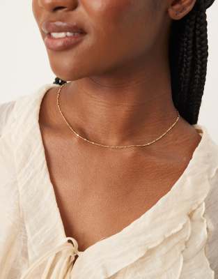 Daisy London Daisy London wave chain necklace in 18ct gold plated sterling silver