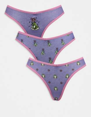 3 pack briefs with frog graphics in blue