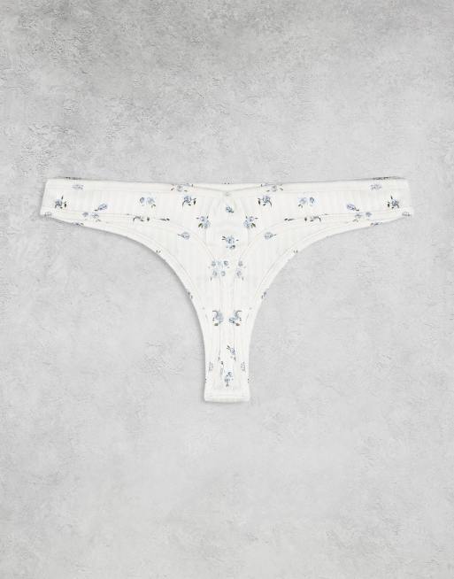 Daisy Street 3 pack pointelle briefs in bunny floral print , 3 of 3
