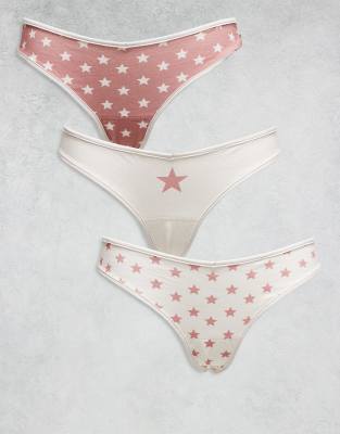 Daisy Street Daisy Street 3 pack star graphic pant set-Pink