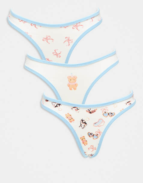 Daisy Street – 3er-Pack Slips mit Bären- und Schleifenprint - view 1