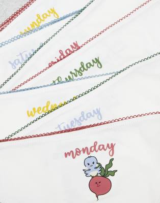 Daisy Street 7 Pack Cute Days Of The Week Briefs In Multi