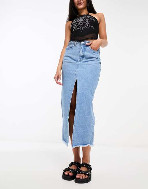 Daisy Street 90s maxi denim skirt | ASOS