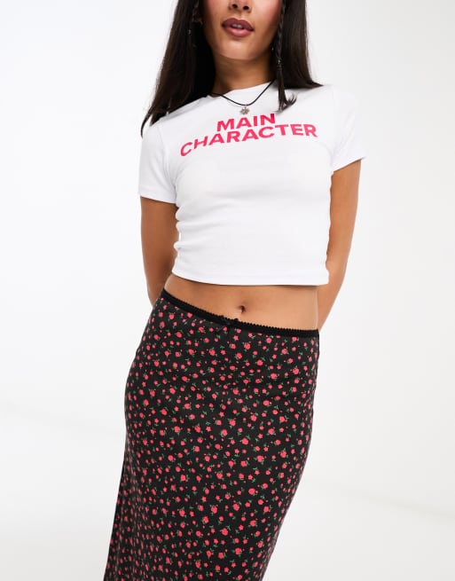 Long skirt with outlet crop top 90s