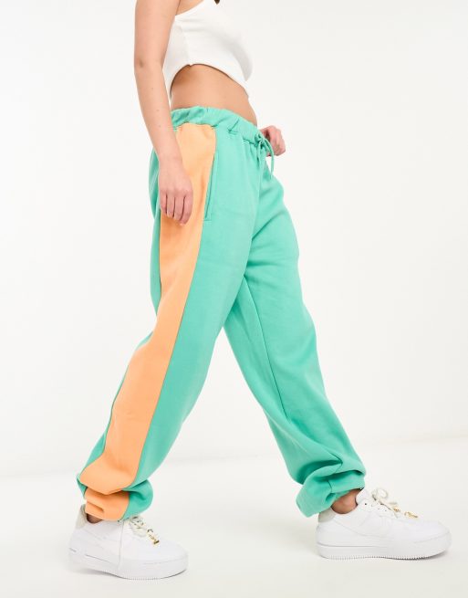 Lemon Double Side Stripe Wide Leg Sweatpants