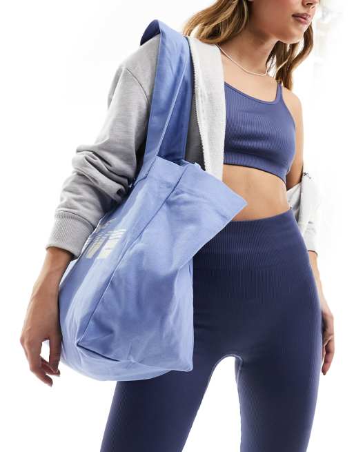 Daisy Street Active Landscape shopper tote bag in blue | ASOS