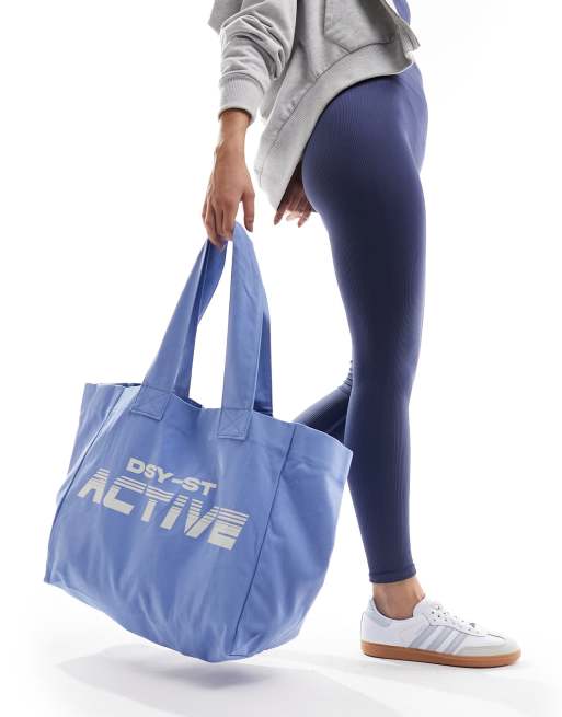 Daisy Street Active Landscape shopper tote bag in blue | ASOS