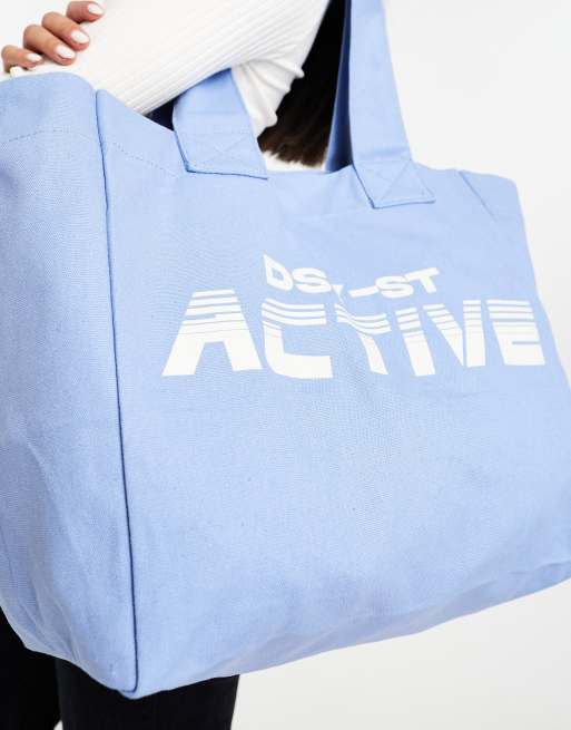 Daisy Street Active Landscape shopper tote bag in blue | ASOS