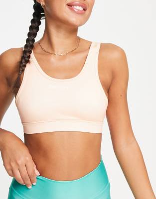 Daisy Street Active Light Support Sports Bra In Peach-pink