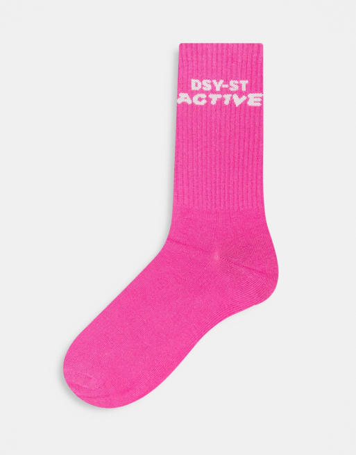 Daisy Street Active Neon socks in pink | ASOS