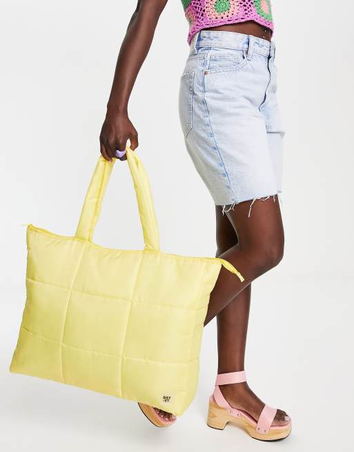 Yellow quilted online bag