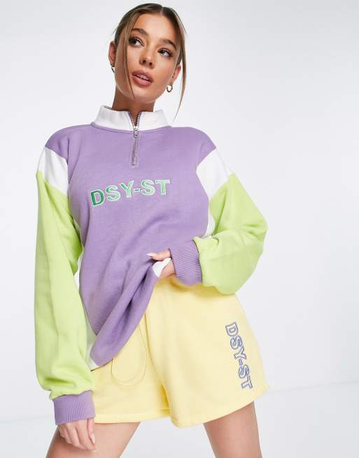 Daisy Street Active Sweat à col zippé effet color block ASOS