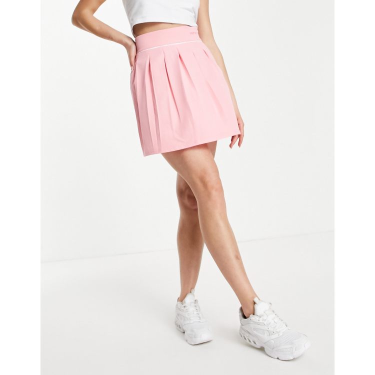 Pink pleated skirt clearance asos