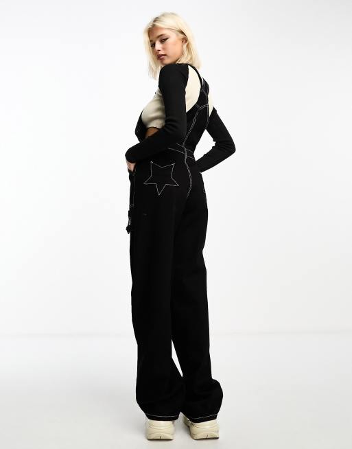Daisy Street - Afslappede retro-overalls med stjernemærker bagpå, 3 af 4
