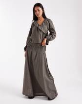 ASOS DESIGN tie neck volume blouse in black