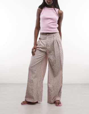 Daisy Street Asymmetric Placket Wide Leg Pants In Pink