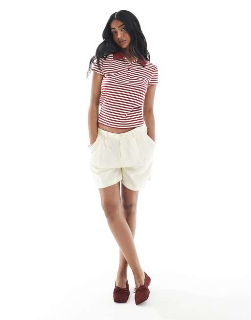 Daisy Street baby polo tee in red stripes