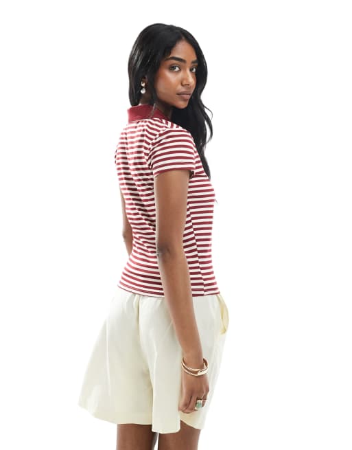 Daisy Street baby polo tee in red stripes