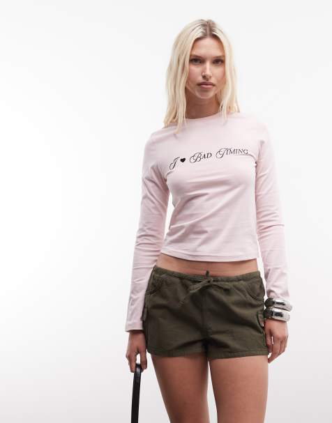Daisy Street bad habits graphic t-shirt in pink - view 1